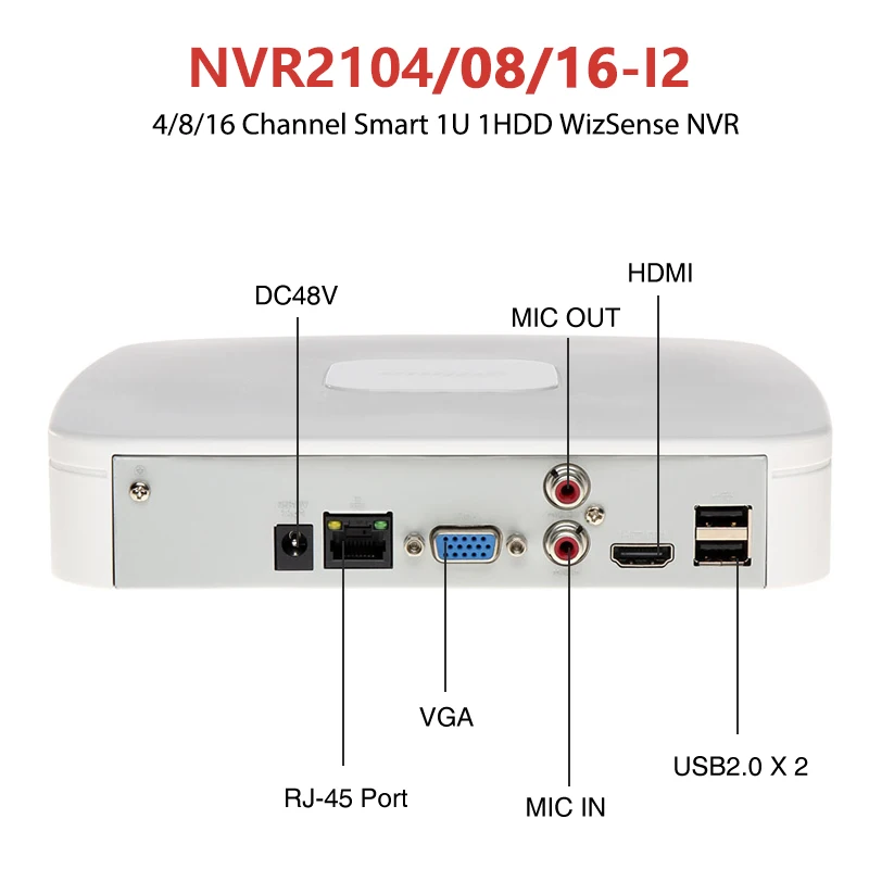 Imagem -06 - Gravador de Vídeo Dahua Wizsense Network Nvr Nvr2104-i2 Nvr2108-i2 Nvr2116-i2 Substitua Nvr2104 12 16-s3 4ch 8ch 16ch Onvif H.265 1u