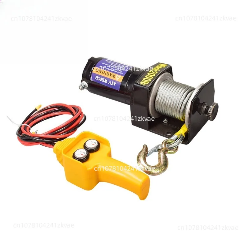 

Electric winch 12v vehicle small crane 24v electric hoist coil car traction self-rescue trailer winch