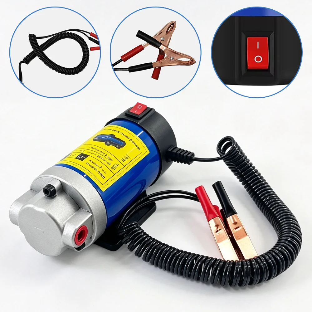 12V Tragbare Elektrische Ölpumpe 1-4L/min Motoröl-/Getriebeöl-Extraktor/Schmieröl-Auto-Ölabsaugpumpe für Auto, Boot, Motor