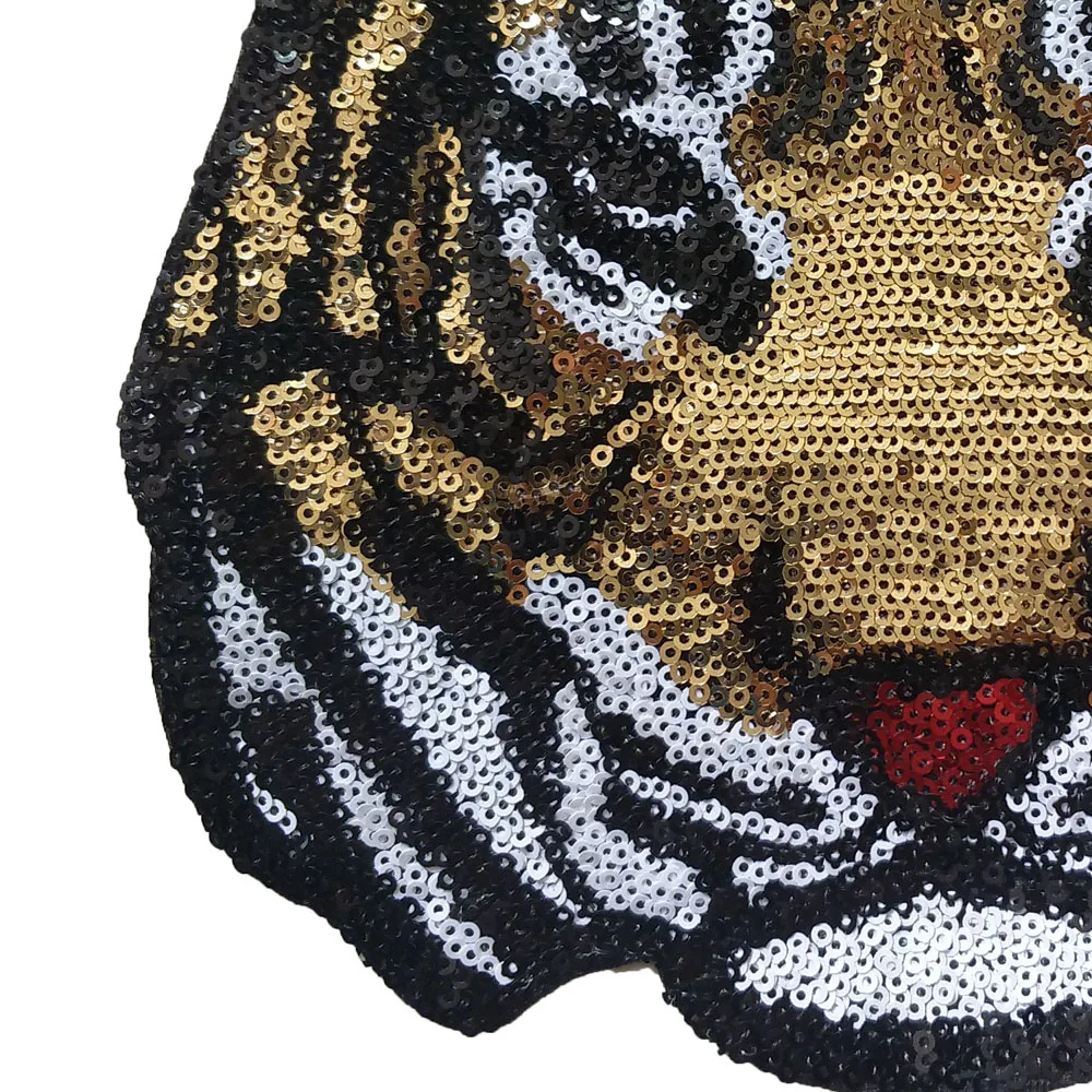 1Pc Tiger Applique Clothing Embroidery Patch Sticker Iron On Craft Sewing Repair 24*21CM