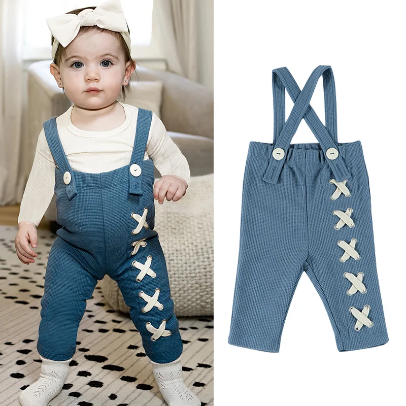 Baby Autumn Spring Baby Overalls Pants Girl and Boy Knitted Suspender Pants Unisex Baby  Sleevelss Jumpsuits Rompers