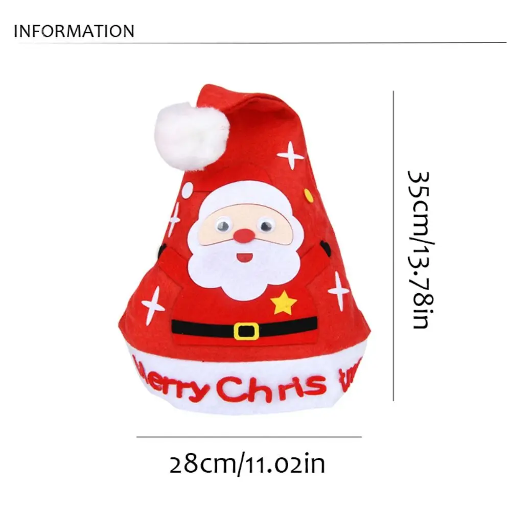 Chapéu de papai noel feito à mão em tecido não tecido Kriss Kringle Papai Noel Crianças Chapéus de artes de Natal Boneco de neve Elk DIY Chapéu de Natal Brinquedo Festa