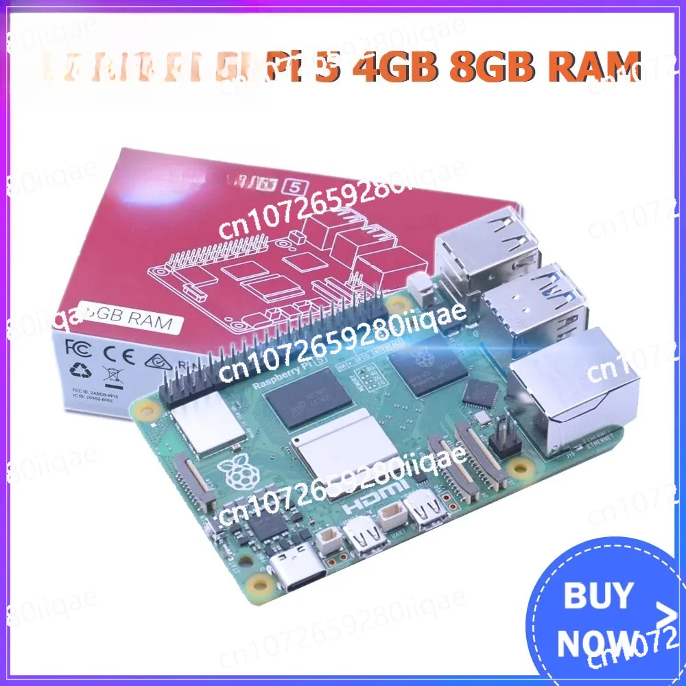 

Official Original Raspberry Pi 5 4GB 8GB RAM Development Board Case Cooling Fan Cooler Optional