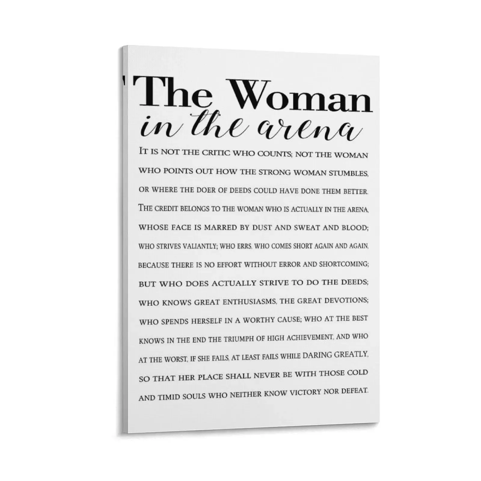 

Daring Greatly Quote, Woman in the Arena - Inspirational Gift for Woman Entrepreneur Canvas Painting