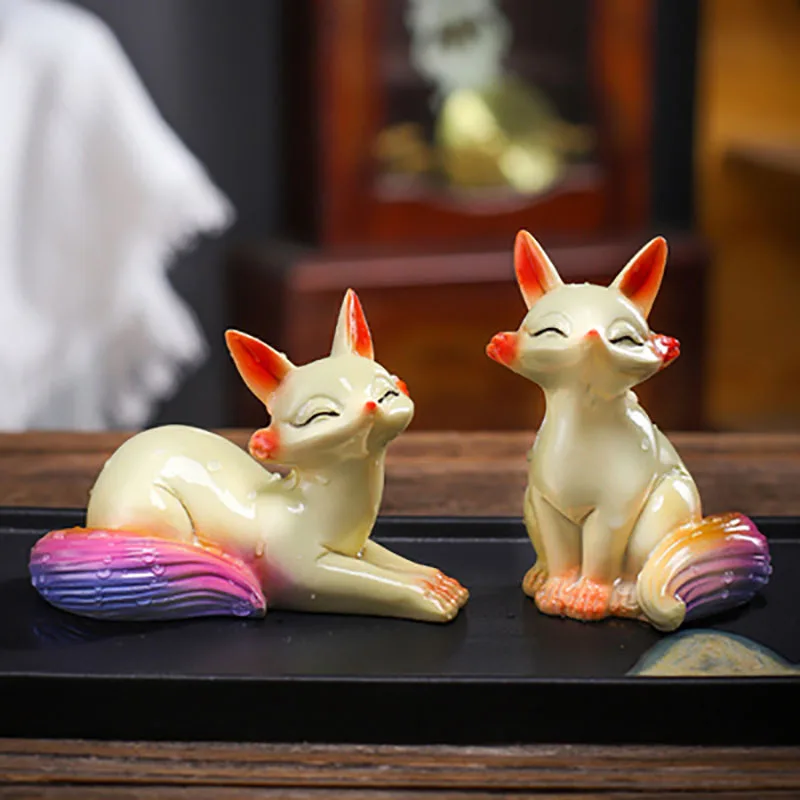 Color Changing Tea Pet Lovely The Little Fox for Tea ceremony Tearoom Ornament Household Decor