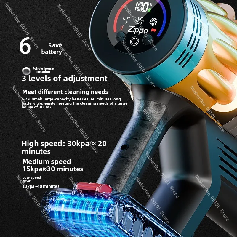 40000Pa Wireless Vacuum Cleaner, Handheld Cordless Stick Vacuum with Brushless Motor for Home, Car, Pet Hair Cleaning