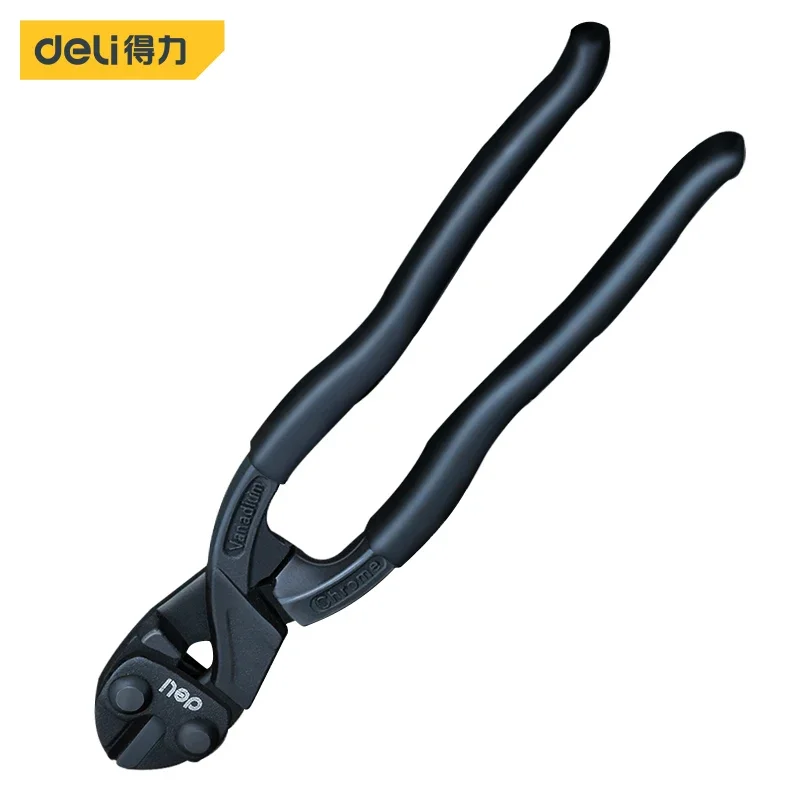 Deli Household 1 Pcs 8\'\' Black Professional Bolt Cutters Corrosion Resistant Rustproof Pliers Electrician Remove Nails Hand Tool