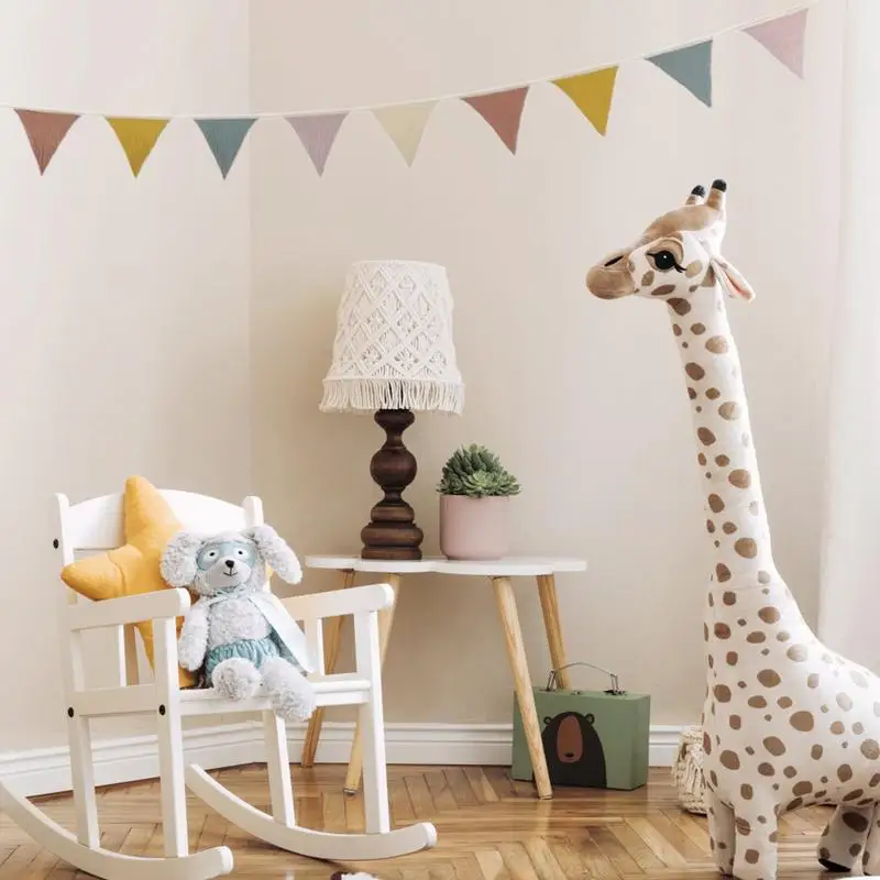 Hang Flag Banner Nursery Bunting Banner Flags Washable Cotton Fabric Triangle Pennant Garlands for Living Room and Bedroom