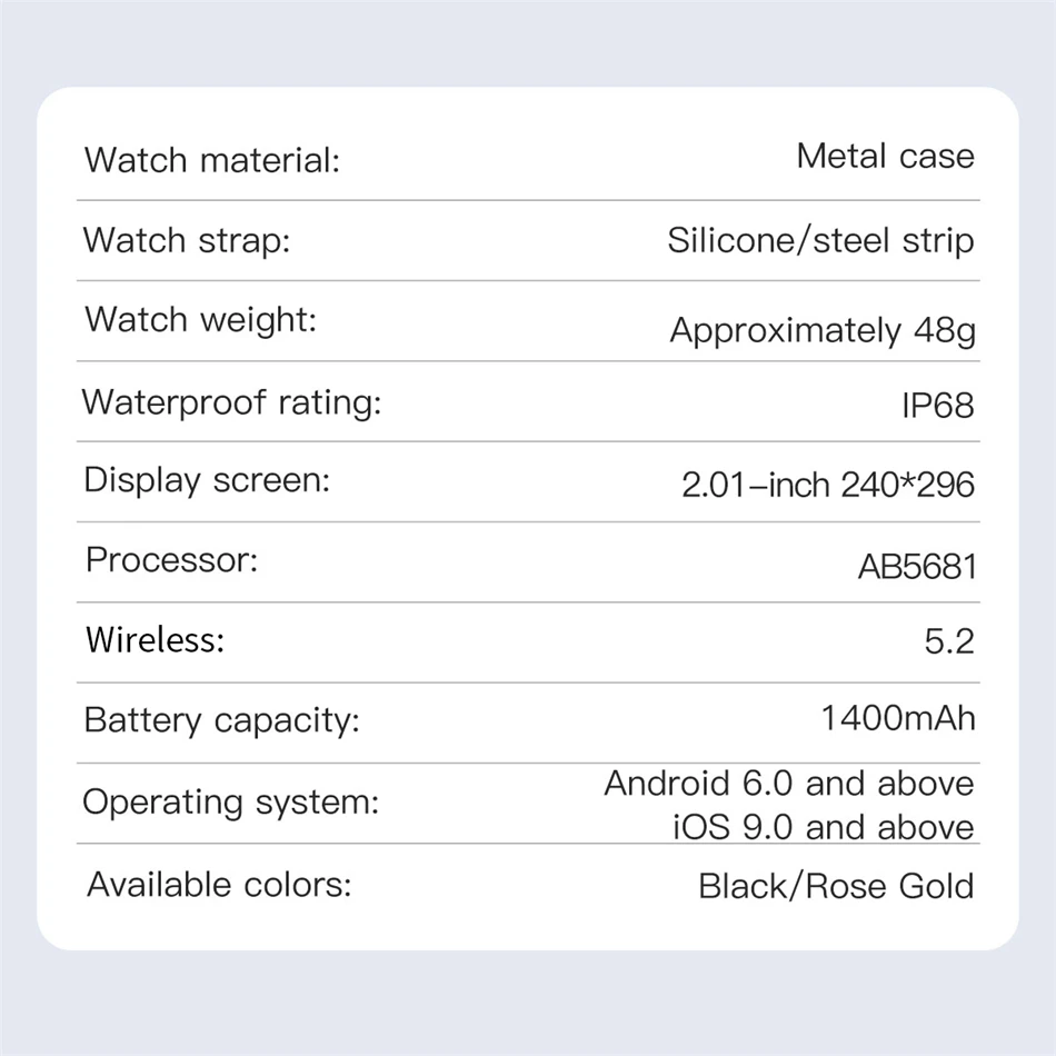 Neue Langlebige 1400mAh Batterie Smartwatch für Männer IP68 Wasserdicht LED-Taschenlampe 2,01" HD Bluetooth-Anruf Sport-Smartwatch für Frauen 2026 – Detail 20