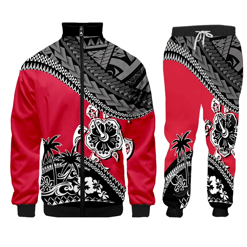 Tahiti Polynesia Hoodie Pants jacket Two Pieces Sets Men's 3D Print Casual Track Suit Men's Sportswear Gym Clothing Sports Suit