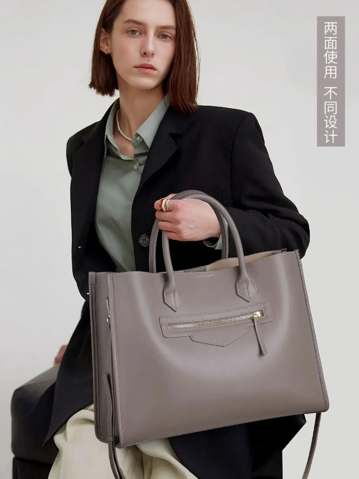 

Ladies' handbag 2025 New style large-capacity women's crossbody bag, genuine commuting and business computer bag