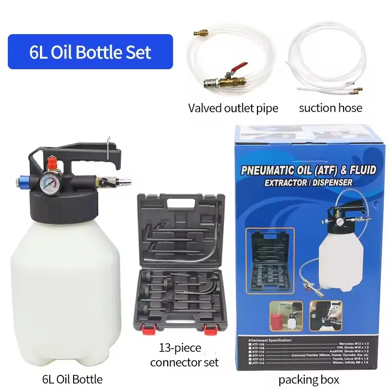 

6L Pneumatic Transmission Replacement Tool ATF Automatic Transmission Pumper Fuel Dispenser with Fuel Port Adapter