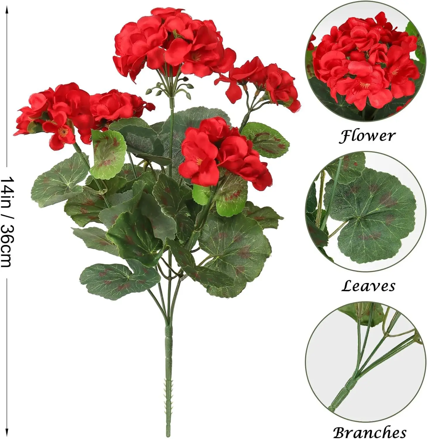 1/3szt Sztuczna roślina Jedwabny kwiat begonia Łuk ogrodowy na zewnątrz Ochrona przed promieniowaniem UV Ślub panny młodej Domowe bonsai Impreza