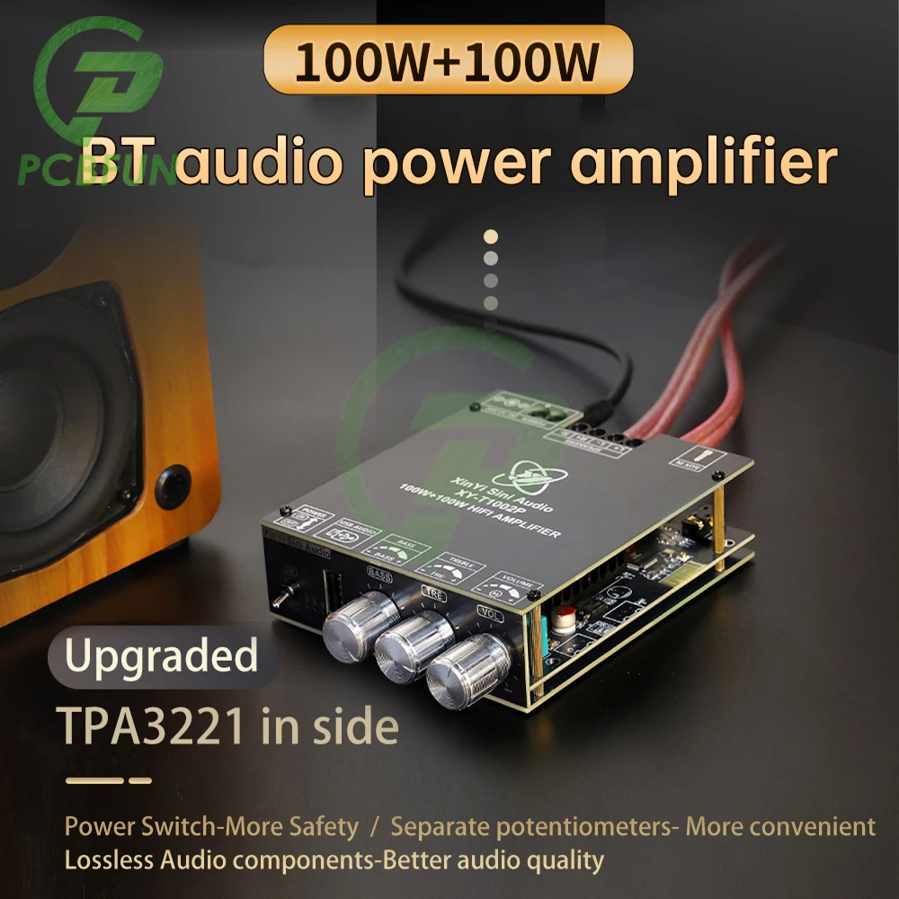 DC12-30V XY-T1002P Upgraded Version Bt Digital Amplifier Board 100W * 2 Stereo High And Low Frequency Adjustment Tpa3221 Chip