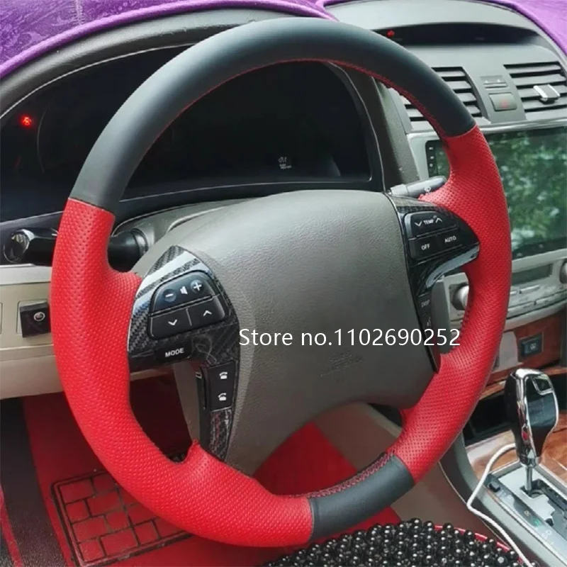 

Чехол на руль автомобиля, сшитый вручную, аксессуары для интерьера, для Toyota Highlander 2009-2014, Toyota Camry 2006-2011