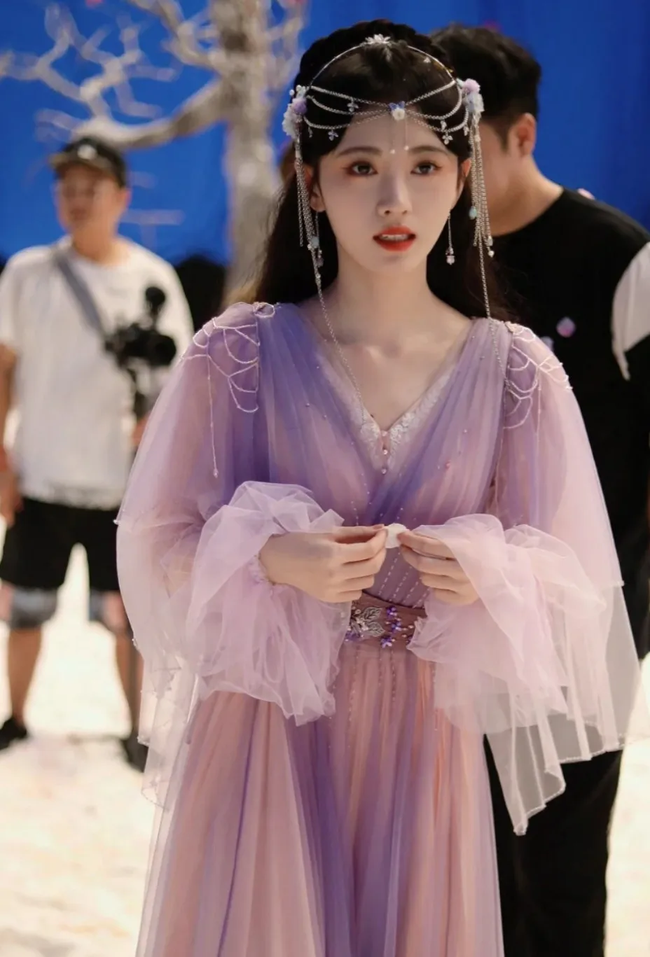 Hua Rong-disfraz de Cosplay de Hada, traje Multicolor de gasa con abalorios a mano, 3D vestido de flores, Ji JingYi, Serie de Televisión, novedad