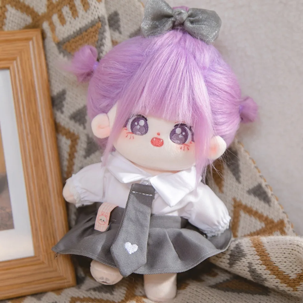 

Pleated Skirt 20cm Cotton Doll Clothes Dress Bow Hair Clip Cotton Doll's Clothes Kawaii Lolita Plush Doll Clothes