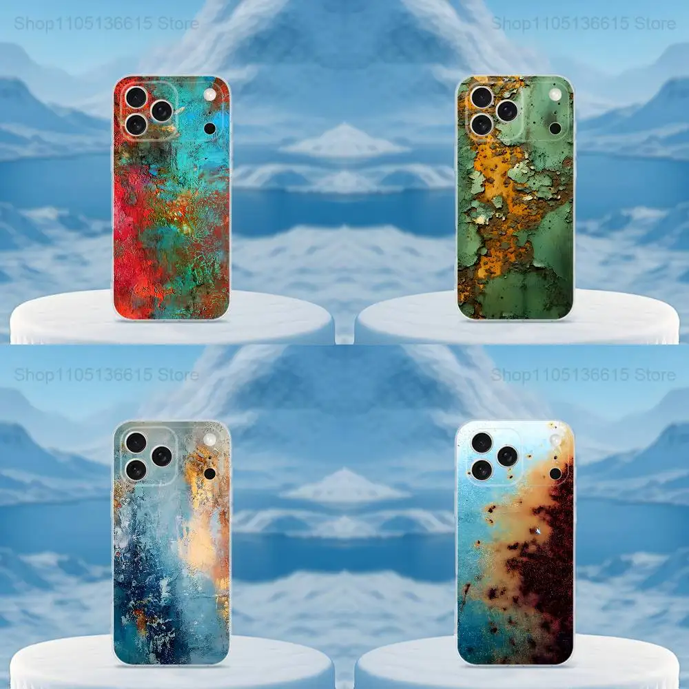 

Retro Industrial Rusty Style Phone Case For iPhone 16,15,14,13,12,11,17 Pro,Max,Plus,X,XS,XR,SE,Mini Transparent Soft Cover