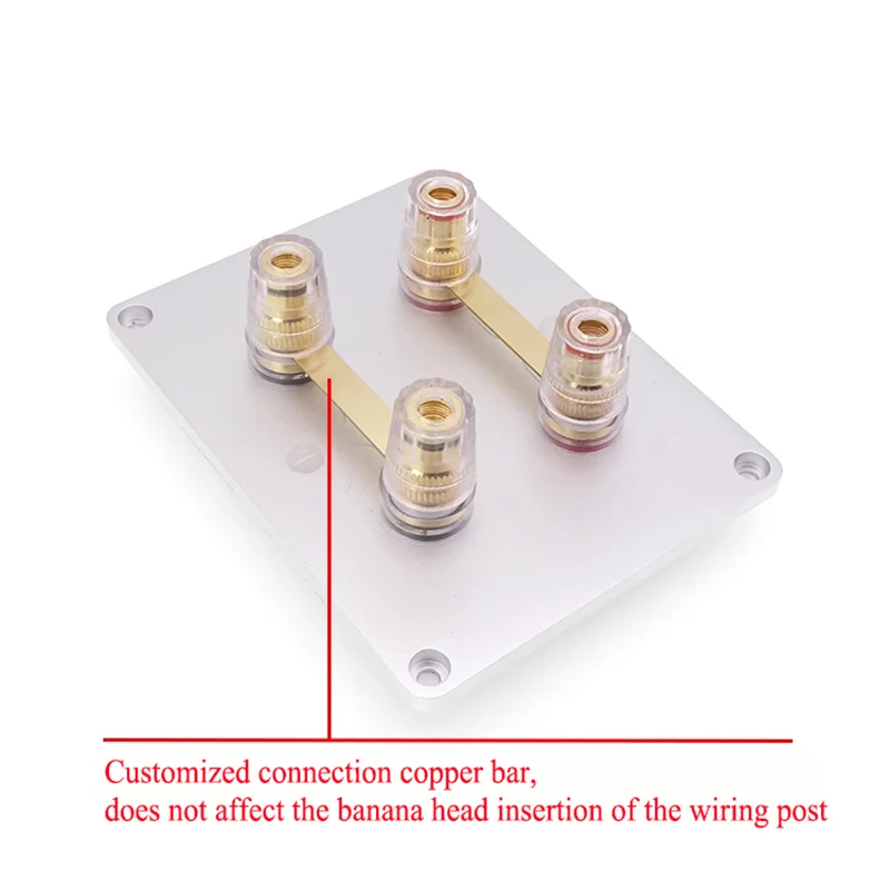 Hifi 2/4 Bit Square Aluminum Blank Terminal Plated Binding Post Speaker Board Sound Plug Connector Junction Box Audio DIY Parts