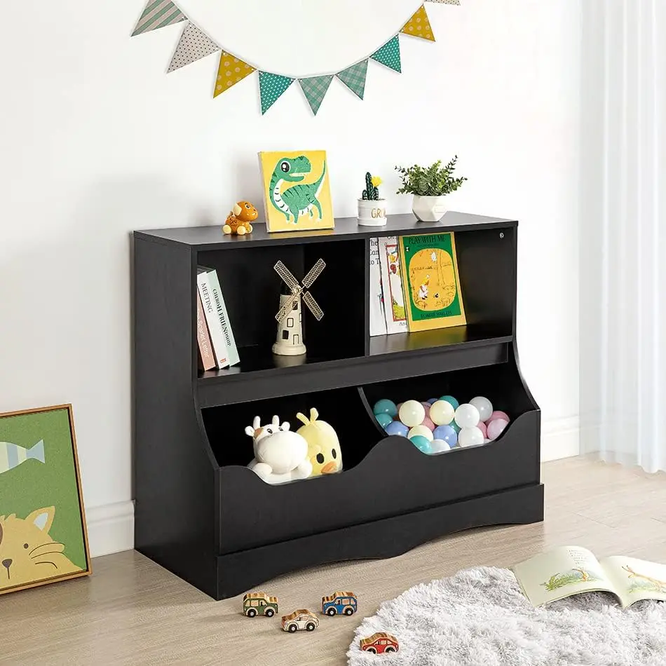 

32" H Toy with Bookshelves, Multifunctional Modern Toy Organizer ' bookcases, Cabinets & Shelves for Playroom, Bed Stich