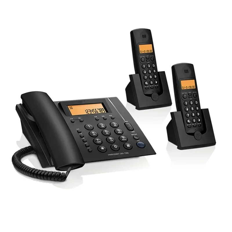 Expandable Corded/Cordless Phone with Base Speakerphone, 1 Corded Handset and 1 Cordless Handset, Landline Phone for Home Office