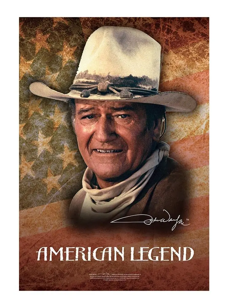 Vintage John Wayne „American Legend“ Metallschild Retro Cowboy Blechschild für Western-Männerhöhle Patriotische Wanddekoration