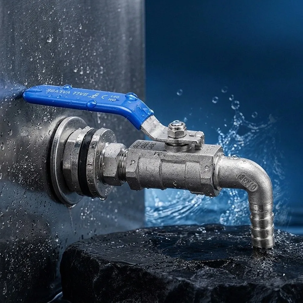 Stainless Steel Elbow 304 Stainless Drain Valve Extended Lifespan Engine Straightforward Operation For Aquarium Maintenance