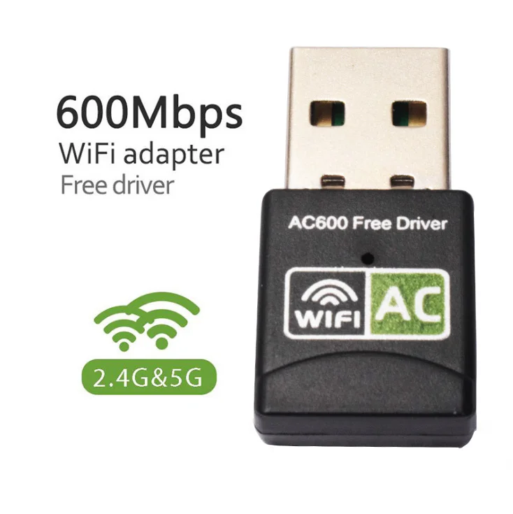 EATPOW-adaptador Wifi USB, receptor de controlador gratuito AC 600Mbps 802.11n, adaptador Ethernet, Wifi, tarjeta Wifi de doble banda para ordenador portátil