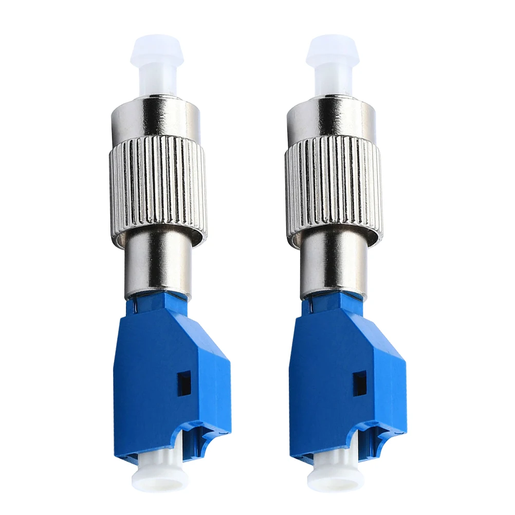 

2 pcs Fiber Optic Adapters Ceramic Metal Connector FC Male LC Female Hybrid Conversion Telecom Maintenance Compatibility