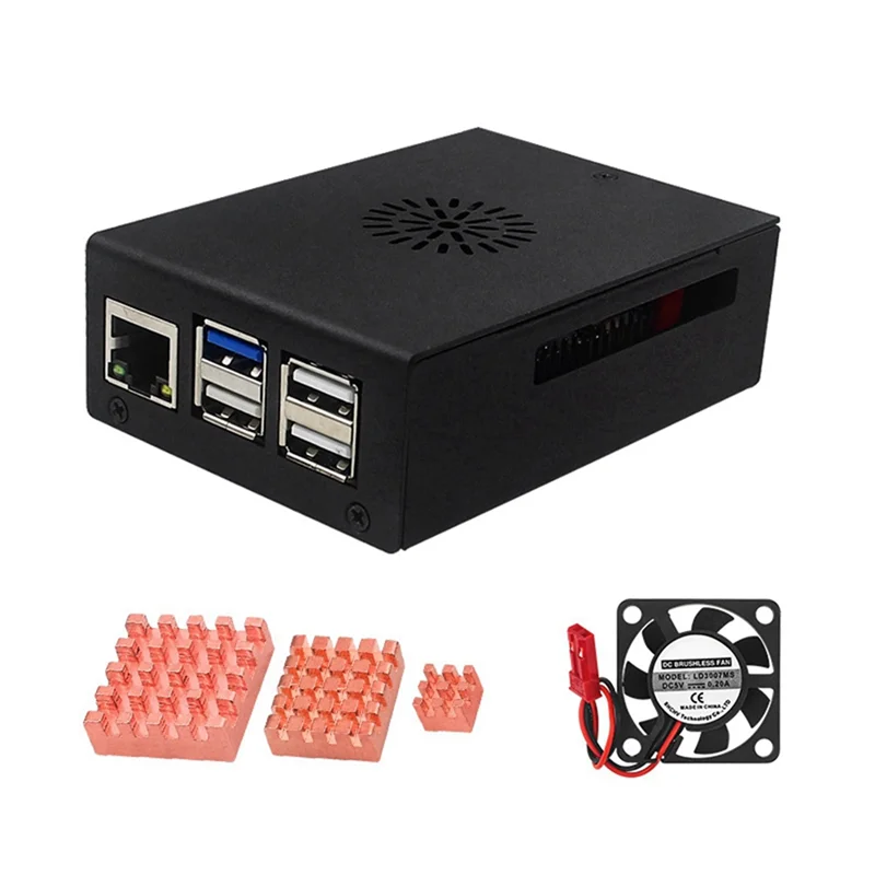 Orang Pi 5 Pro 케이스 금속 냉각 팬 포함 알루미늄 합금 방열판 쉘 향상된 냉각 디자인-POS