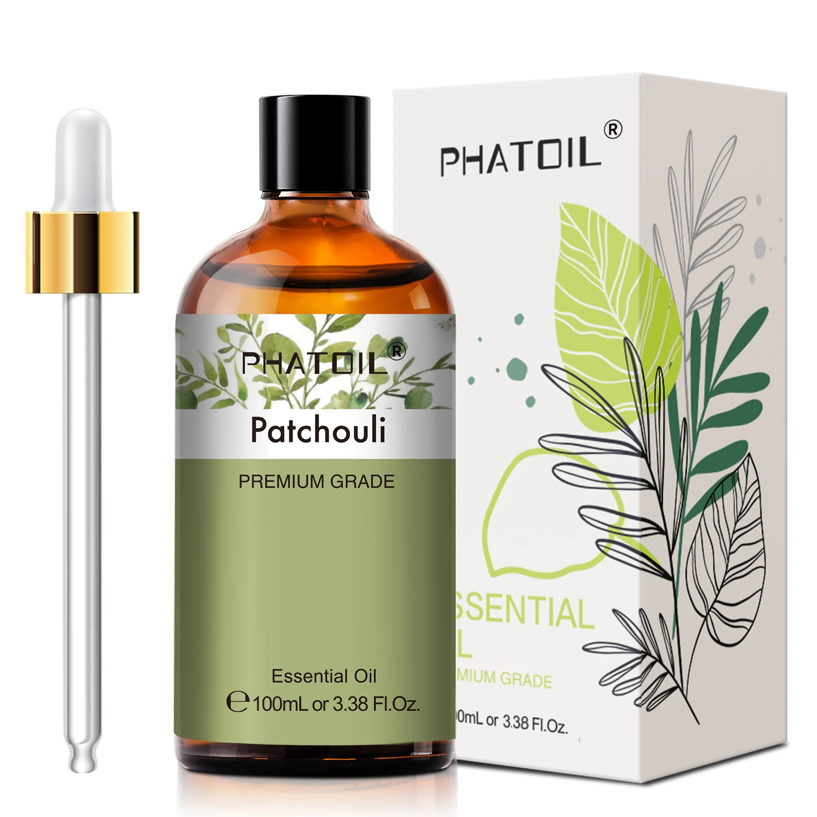 PHATOIL 100ml Premium Ätherisches Öl Sandelholz Lavendel Eukalyptus Pfefferminze Zitronengras Vanille Aromatherapie Ätherische Öle