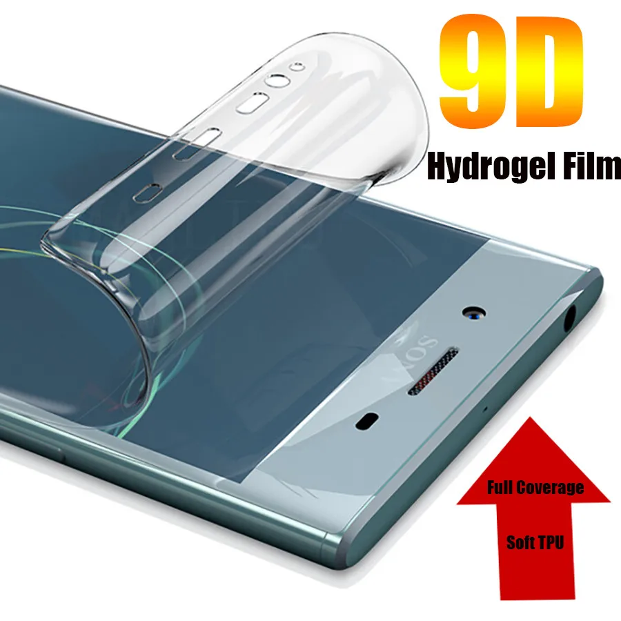 9D Hydrogel Film For Sony Xperia XA1 XA2 Ultra Z1 XZ2 XZ3 Compact 10 1 5 V IV III Soft Front Full Cover TPU Screen Protector