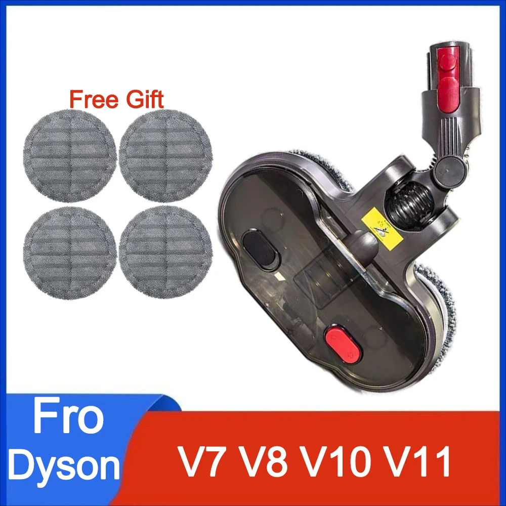 Electric Wet Dry Mop Head Brush Head For Dyson V8 V7 V10 V11 Mopping Vacuum Cleaner Replaceable Parts With Cleaning Cloth