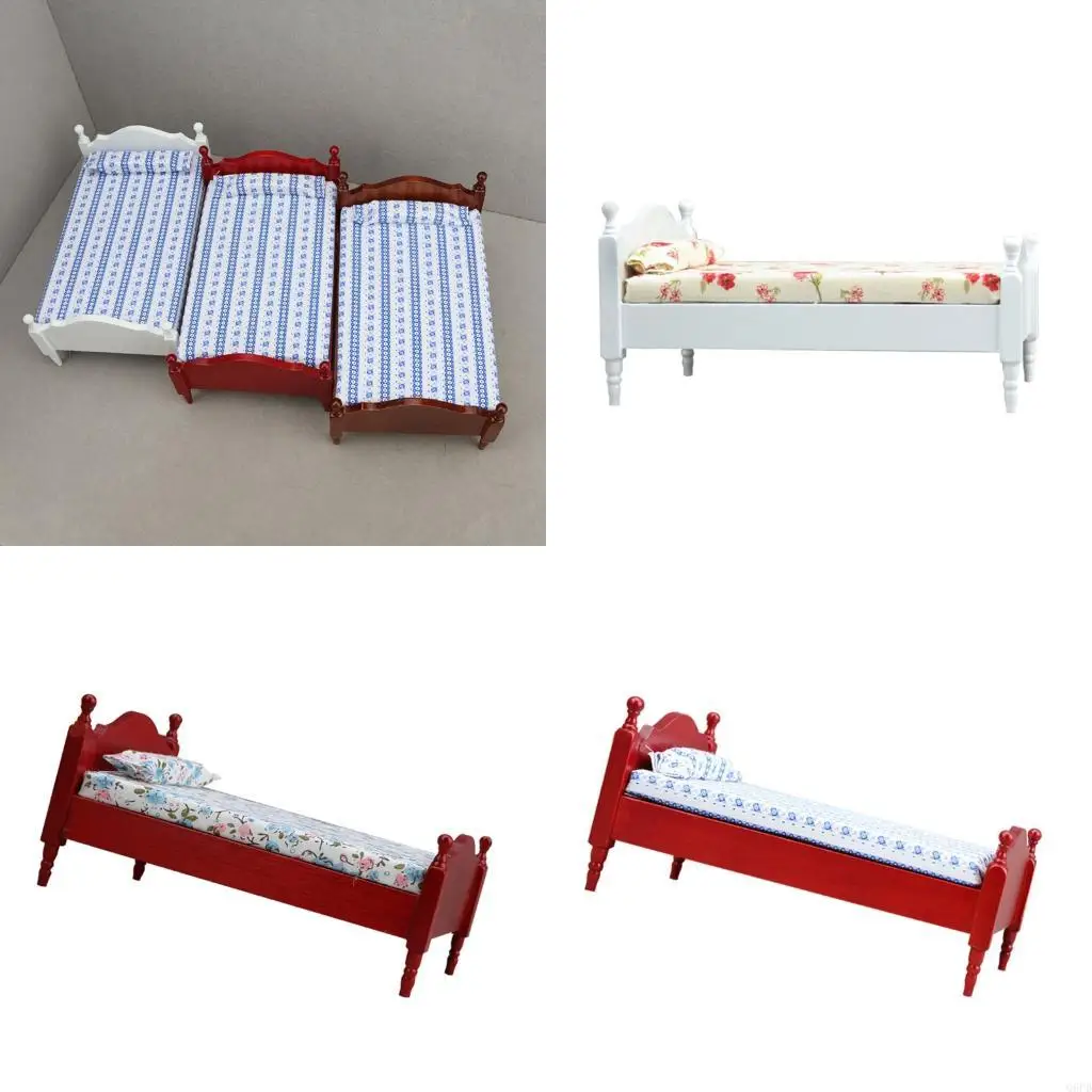 

Miniature Bed for Dolls House1:12 Scale Beechwood Construction