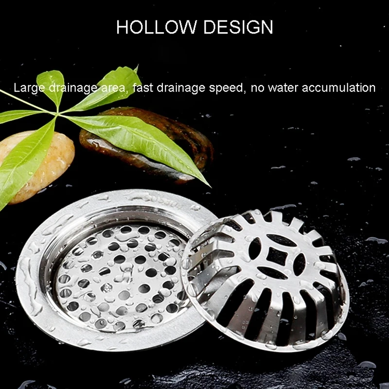 304 Stainless Steel Floor Drain Circular Balcony Odor Proof Roof Square Outdoor Floor Drain Garden Anti Blocking Ground Leakage