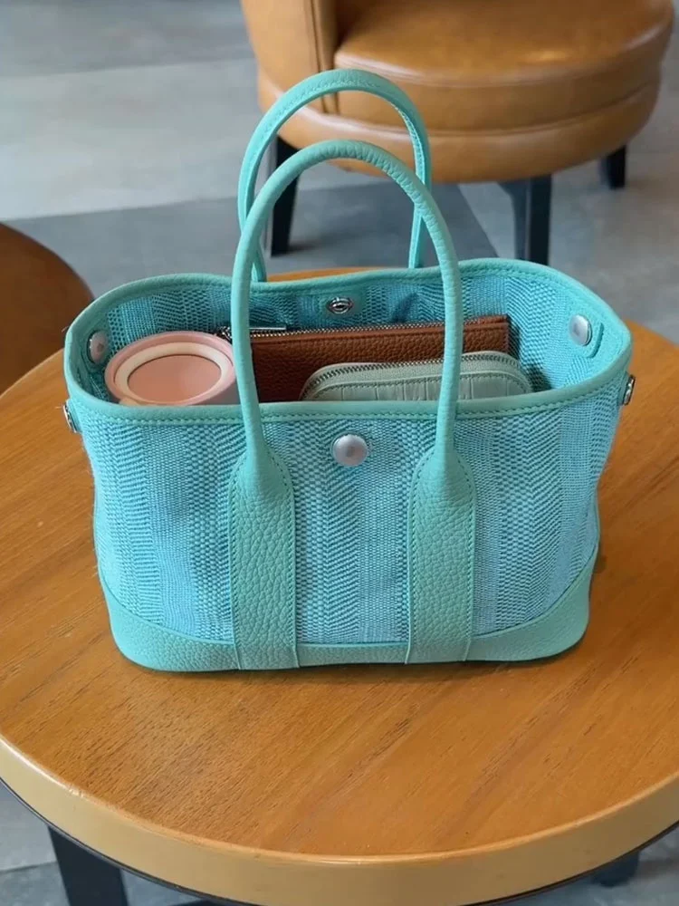 

Linen Canvas Garden Bag Women's Crossbody Bag Commuter Tote Bag Soft Handle Summer New Style Korean Style Pure Color
