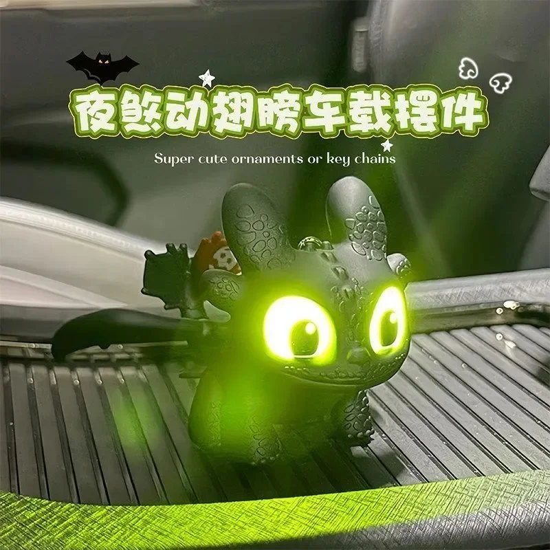 How to Train Your Dragon Toothless baby glowing keychain movable wings plush toy pendant creative nighttime accessory for bags