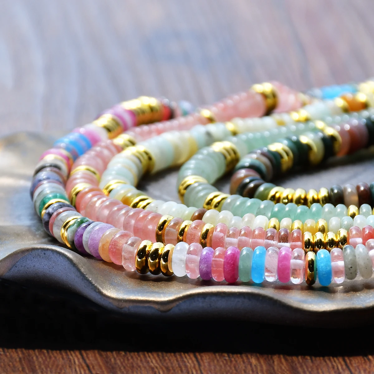 Colorful Natural Stone Beaded Necklace Bohemian Women\'s Fashionable Sweet And Personalized Handmade Jewelry Festvial Party Gift