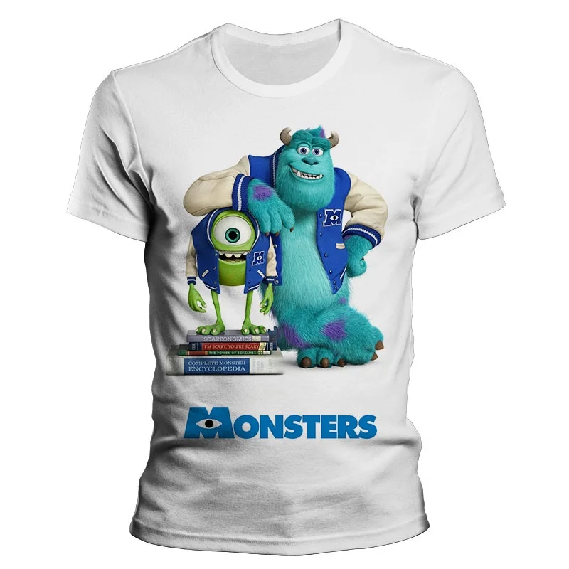 Camiseta con estampado tridimensional de Sully Fur Monsters para niños, Tops de manga corta para fiesta de verano, moda para hombres