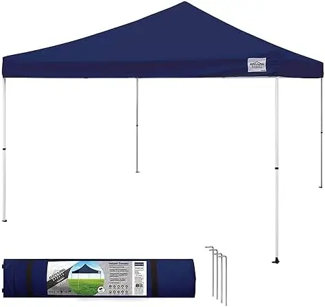 Canopy 12 by 12 Foot Polyester Straight Steel Leg Instant Pop Up Canopy Tent with Adjustable Height for Outdoor Events