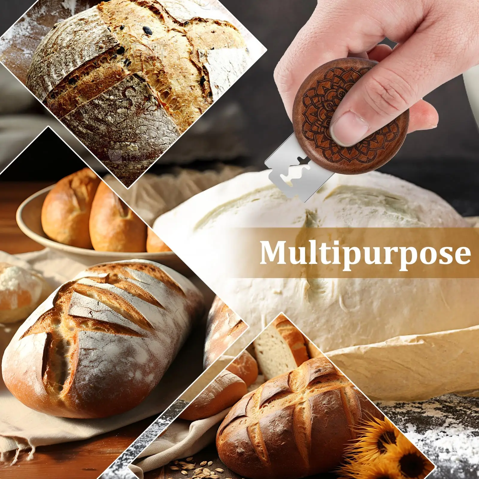 UFO Bread Lame Cutter with 5 Razor Blade and Storage Cover Dough Scoring Knife for Homemade Sourdough Bread Bakers Slashing Tool