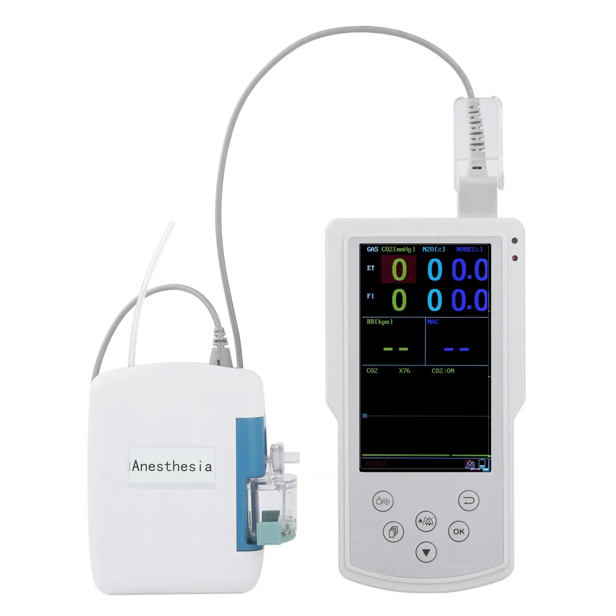 MG1000 anestheti Gas Analyzer with Sidestream Module, measuring ETCO2, FiCO2, RESP rate, ETN2O, FiN2O, ETAA and FiAA