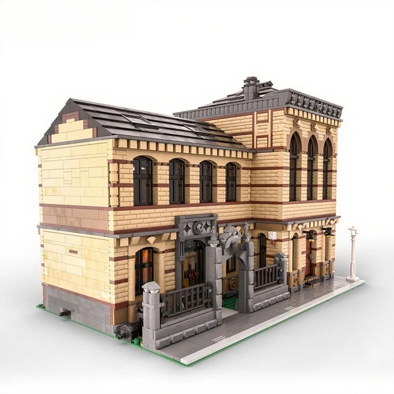 

5493 шт. MOC городской образовательный модульный школьный двухэтажный академический DIY модель строительные блоки игрушки на день рождения подарок