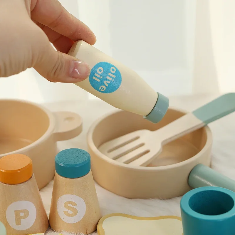 Houten kindersimulatie keuken vroeg onderwijs educatief speelgoed Kookgerei Pot Pan Kok Fantasiespel eten rollenspel