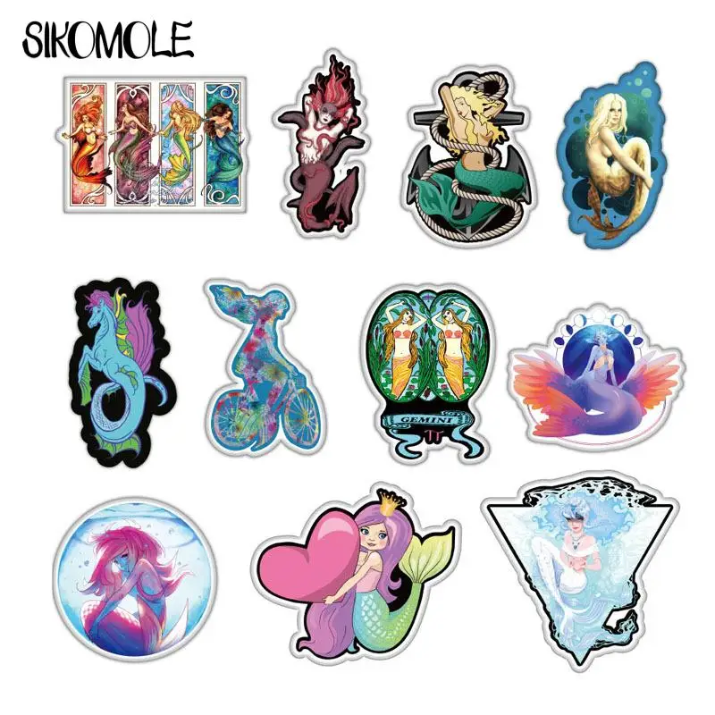 10/30/50PCS Cartoon Mermaid Stickers Ocean Beauty Refrigerator Skateboard Motorcycle Luggage Laptop Graffiti Decals Sticker F5