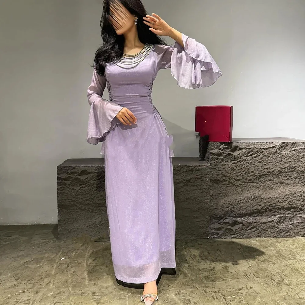 

Muloong O-Neck Ankle-Length Women Elegant And Pretty Luxury Prom Dress