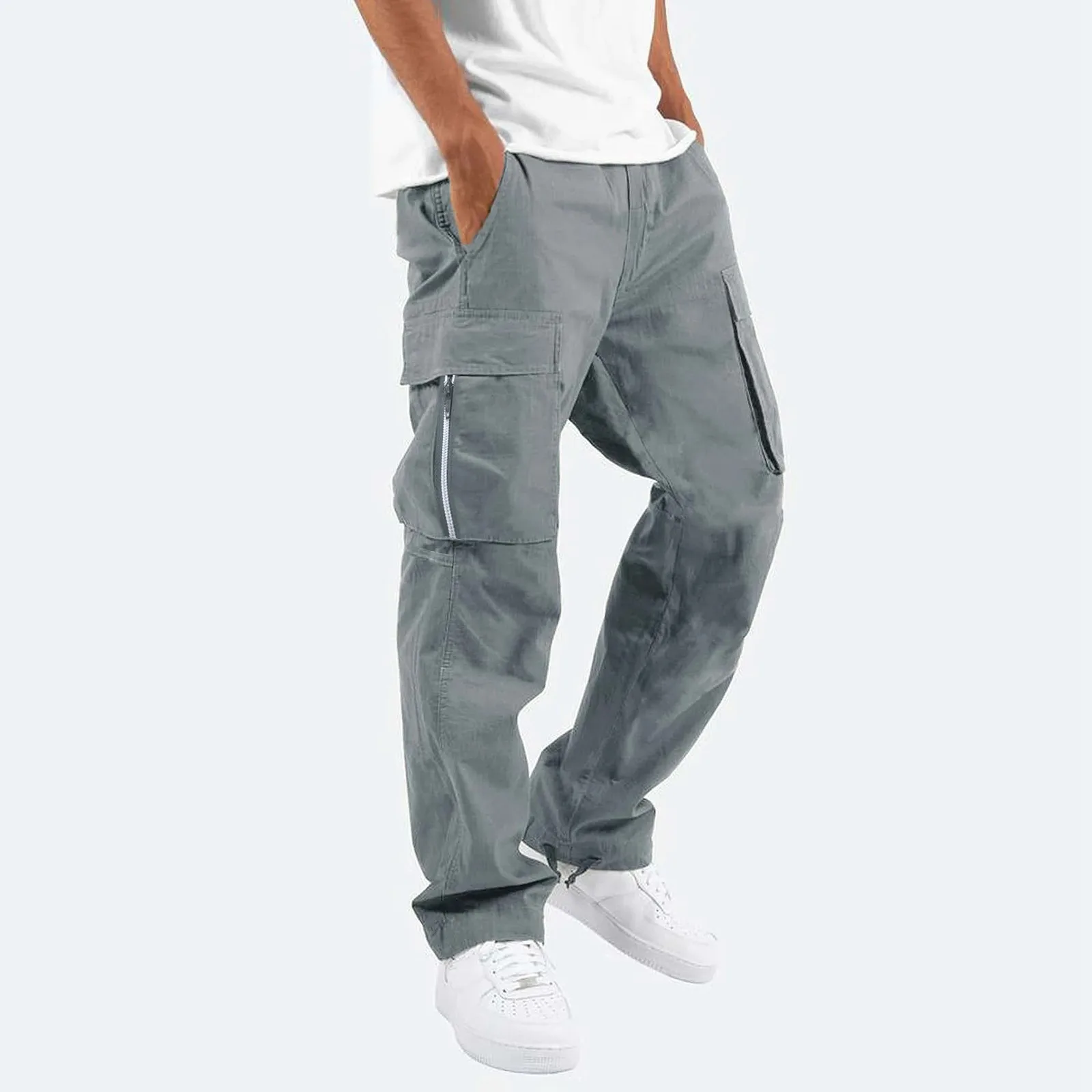 Pantalon cargo décontracté pour homme, pantalon de survêtement monochrome, surintendant de document, streetwear masculin, adt Harajuku Fashion, printemps et été