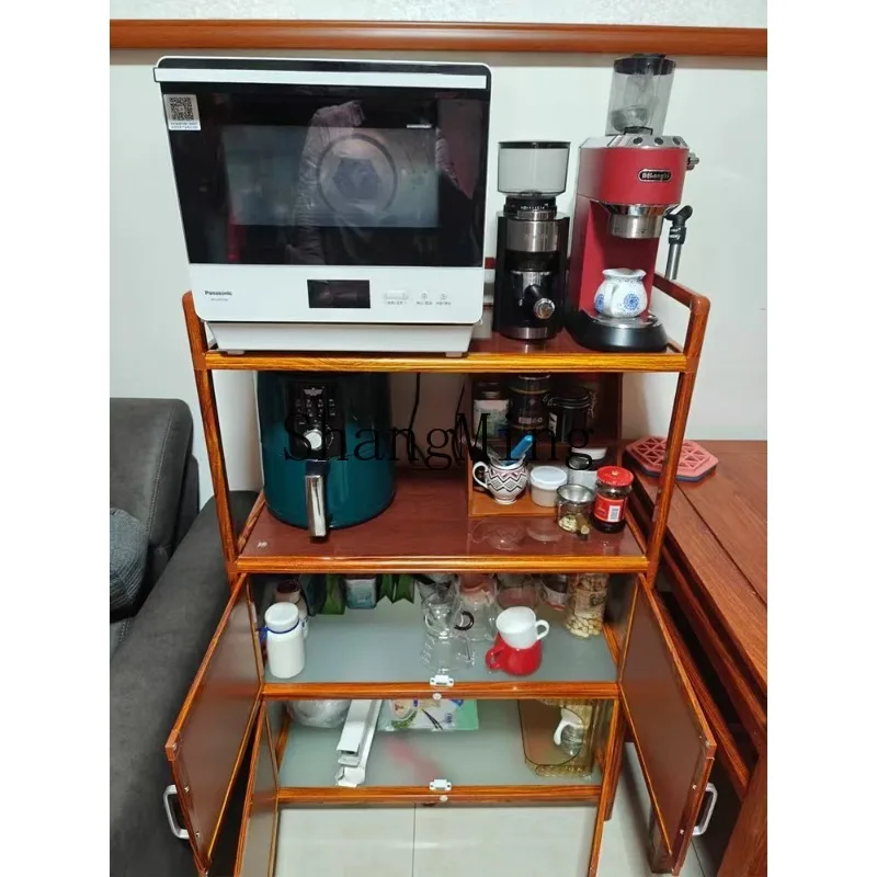 ZHB Thickened Aluminum Alloy Microwave Oven Cabinet Locker Floor to Floor Oven Shelf Home Kitchen Kitchen Storage Cabinet G