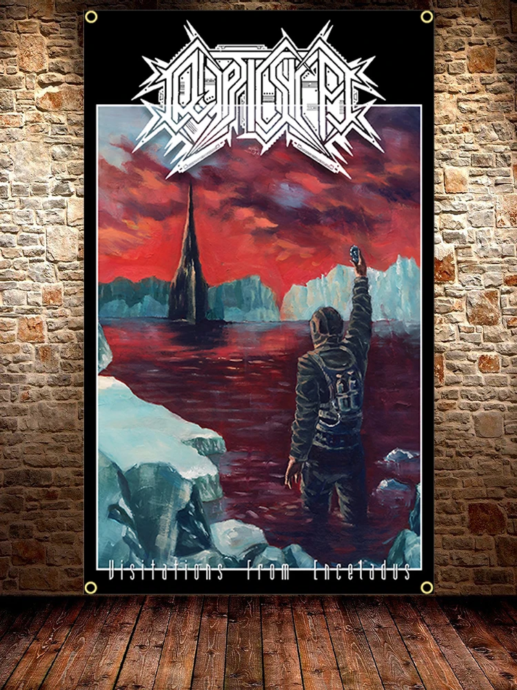 90X150CM 3X5Ft Cryptic Shifts Band Flag Black Metal Band Polyester Printing Rock Banner For Decor Tapestry