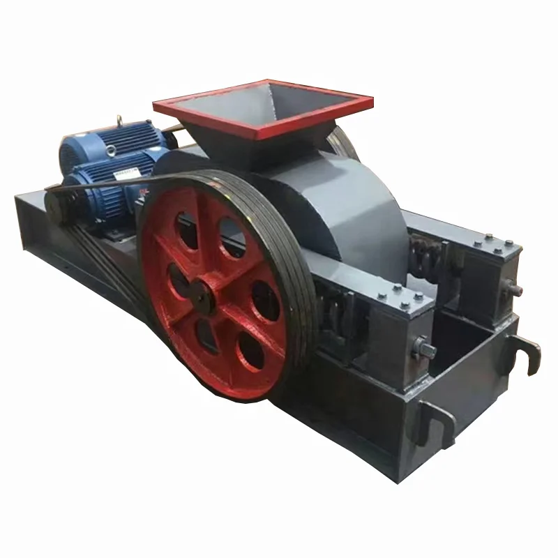 Small Coal Gangue Roller Crusher Ceramic Stone Extrusion  Pebble Double  Grinding Sand Making Machine